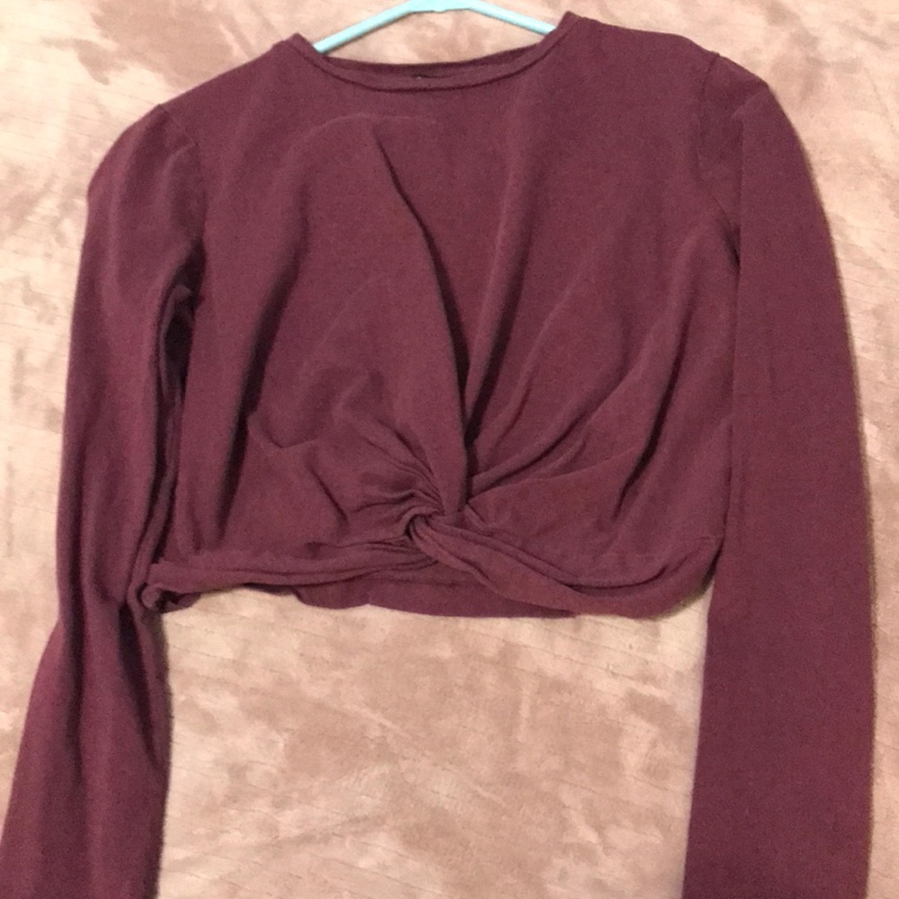 Small Purple long sleeve crop top shirt